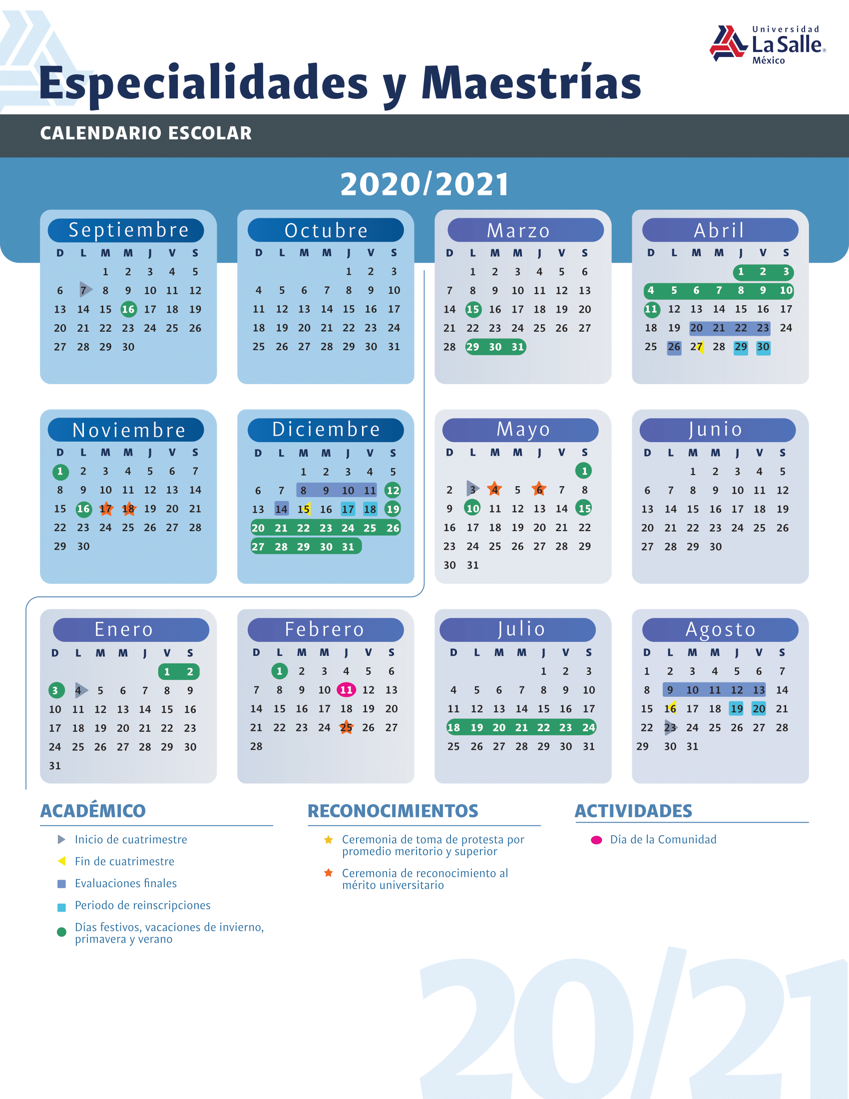 Calendario Escolar La Salle calendario jul 2021