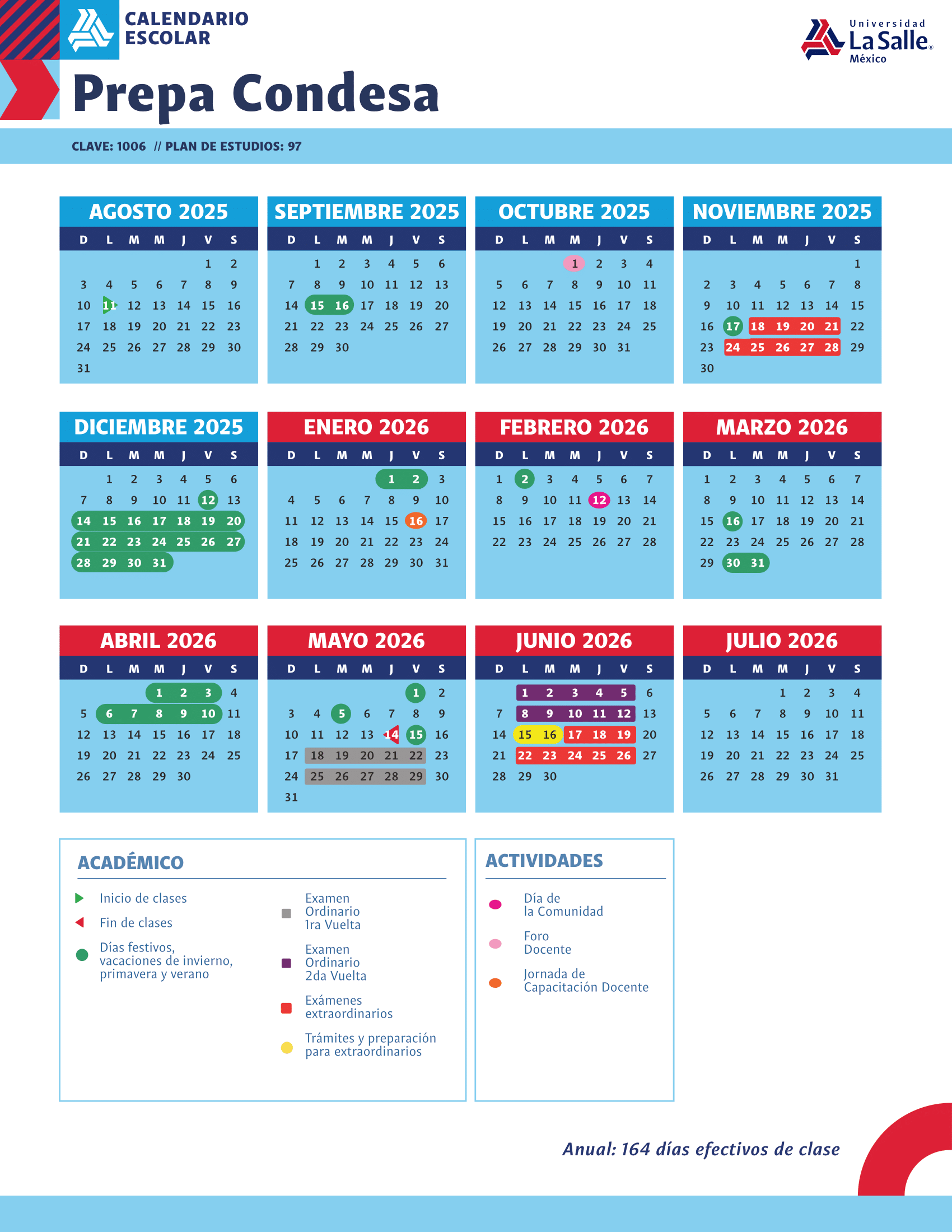 Calendario Prepa Condesa