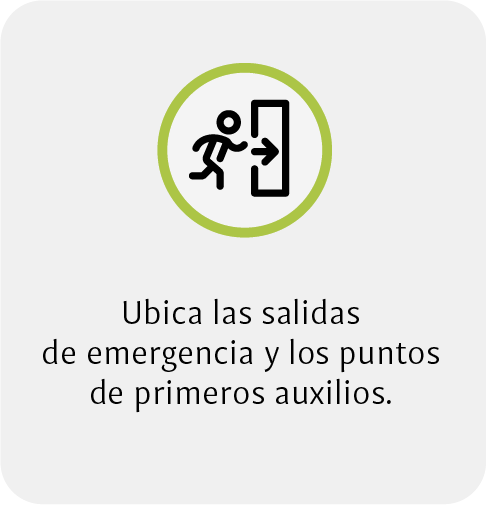 Ubica las salidas de emergencia